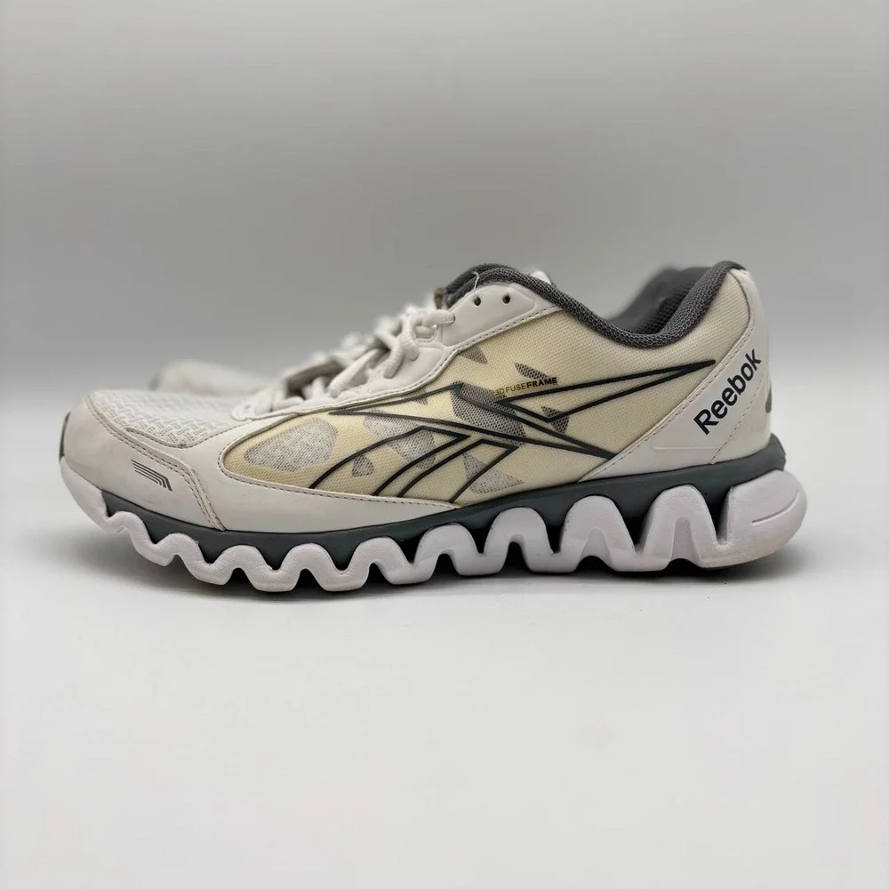Reebok ZigLite Mens White Grey Running Shoes M44041 Size 11.5